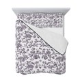 thumbnail image 7 of Purple Flower Queen Size Down Alternative Comforter, Lightweight Comforter Quilt Bedding Set with Pillow Shams Vintage Farmhouse Boho Leaf Spring Plant All Seasons Bed Comforter Duvet Insert 90"x96", 7 of 7