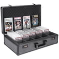 thumbnail image 1 of Caja de almacenamiento de tarjetas graduadas, 5 ranuras, caja de colección de losas graduadas PSA/BGS para tarjetas comerciales y deportivas con cerradura codificada, fácil de transportar (sin tarjeta, 1 of 5