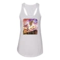 thumbnail image 2 of Unicorn Fanstasy Rainbow Castle Ladies Racerback Tank Top, White, X-Large, 2 of 3