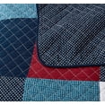 thumbnail image 4 of Chezmoi Collection 3-Piece Cotton Patchwork Quilt Set, Solid Polka Dot Striped Lightweight Reversible Bedspread Set, Queen Size, 4 of 7