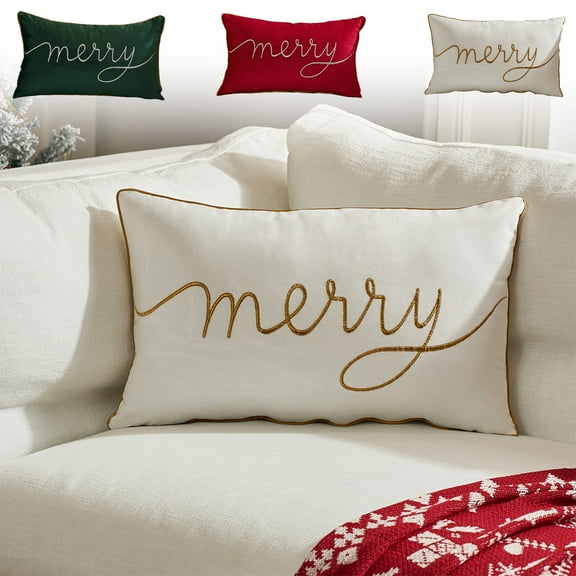 SSZMDLB under $5 Christmas Pillow Covers, Holiday Throw Pillowcase, Decorative Xmas Pillow Cover for Sofa, Couch, Bed, Home, Party, Indoor Decor