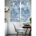thumbnail image 4 of Haze Blue Coastal Sheer Curtains 72 Inch Length 2 Panels Set Window Treatments, Summer Beach Nautical Starfish Coral Vintage Rod Pocket Semi Curtains for Living Room/Bedroom/Kitchen, 104"W x 72"L, 4 of 7