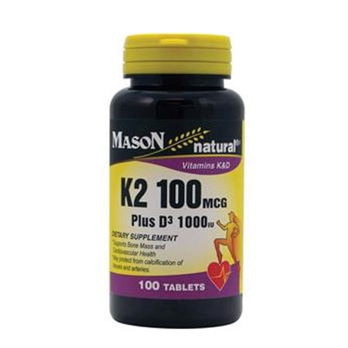 Mason Natural Vitamin K2 100 Mcg Plus D3 1000 Iu Tablets 100 Ea, 3