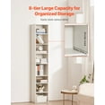 thumbnail image 3 of KFFKFF 8-Level Slim Bookcase, 71-inch Wood-Based Tall Open Shelving Unit with Flexible Shelf Height, Independent Floor Standing Storage Display Bookshelf for Study, Bedroom, Lounge, in White, 3 of 9