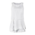 thumbnail image 4 of Riforla Womens Summer Casual Fashion Round Neck Sleeveless Ruffle Rompers Jumpsuits Women's Jumpsuit White M, 4 of 9