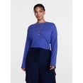 thumbnail image 2 of Scenario Women's Oversized Tee with Long Sleeves, Sizes XS-XXXL, 2 of 6