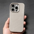 thumbnail image 3 of Luxury Fiber Leather For MagSafe Magnetic Wireless Charge Case For iPhone 16 15 14 13 12 Pro Max Plus Soft Shockproof Back Cover DXR Titanium Grey For iPhone 12 Pro, 3 of 6