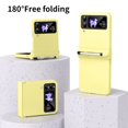thumbnail image 6 of MonsDirect for 6.7 inch Samsung Galaxy Z Flip 4 5G 2022 Case with A Capacitance Pen, Two Hinge Protection Hard PC Back Anti-Drop Shockproof Full Coverage with S Pen Holder for Galaxy Z Flip 4, Yellow, 6 of 7