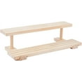 thumbnail image 1 of DICOSMETIC 2 Tier Wooden Display Risers Stand Wood Cupcake Stands Table Display Shelves Perfume Organizer White Jewelry Display Holder Spice Rack Organizer for Cosmetic Figures Dolls Collectibles, 1 of 7