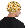 thumbnail image 5 of Rocae Yellow Polka Dot Sunflower for Beanies Hats for Men Women Warm Chunky Knit Hats Winter Adult Milk Silk Knitted Beanie, 5 of 7
