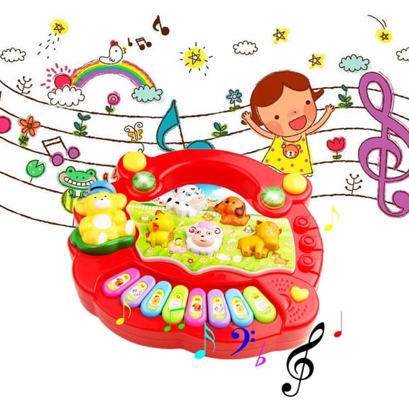 Baby Musical Instruments Toy Toddler Light Up Piano Keyboard Baby Learning Toys, Random Color