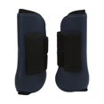 thumbnail image 1 of Botas de protección de pata de caballo de PU, 2 uds., botas de caballo elásticas, almohadilla interior acolchada para montar a caballo, patas delanteras azul marino XL, 1 of 5