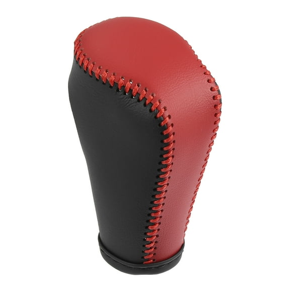 Black Interior Faux Leather Gear Shift Knob Cover Transmission Shift Boot Lever for Mazda 3 2014-2018 Red Stitches