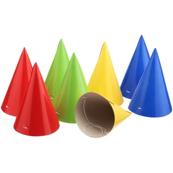 Way to Celebrate! Multicolor Party Hats, 8 Ct, Party Favors and Supplies