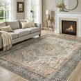 thumbnail image 3 of UERMEI 10'x12' Washable Large Area Rugs for Living Room,Vintage Floral Boho Printed Carpet, Non Slip Indoor Rugs for Bedroom Home Decor Carpets,with 6Pcs Rug Tape,Black/Sage/Brown, 3 of 11