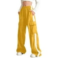 thumbnail image 2 of Bovxnpu Unisex Boys Dress Pants Wide Leg Cargo Pants School Uniform Pants Solid Wide Leg Cargo Pants Summer School Pants Pants, 2 of 7
