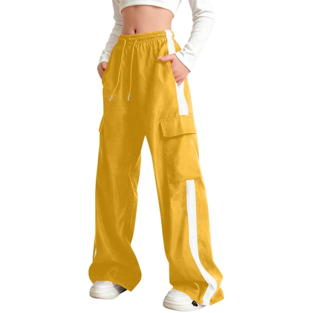 Pantalones largos para niños y pantalones de verano con cintura elástica para niños, pantalones casuales de pierna ancha de color sólido, pantalones largos para niños, pantalones de abrigo para niños,