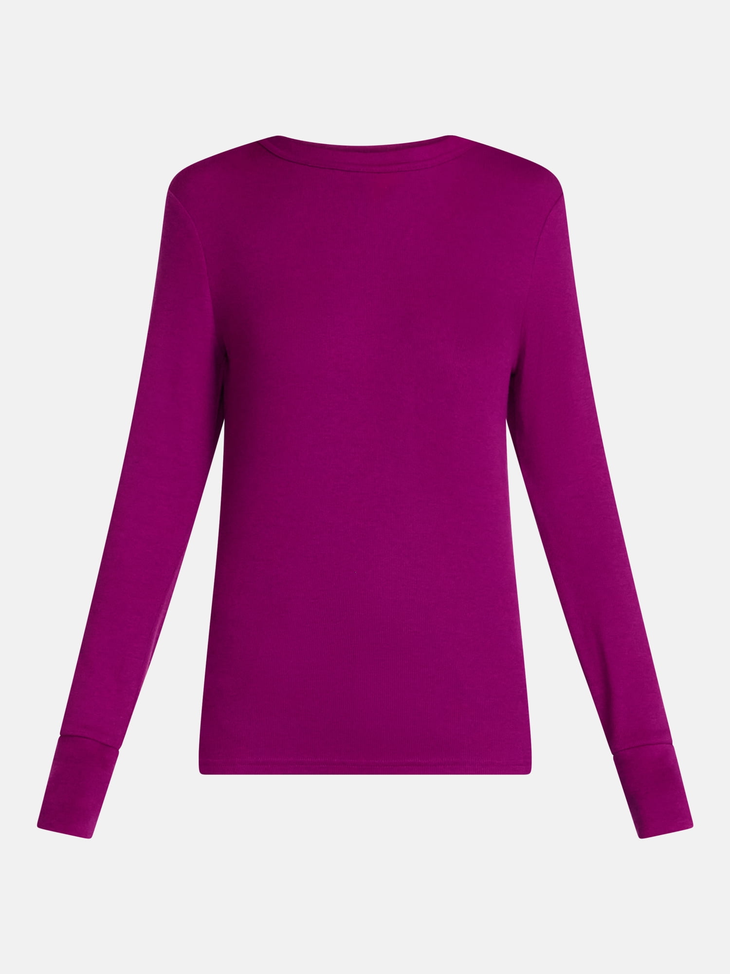Scenario Women's and Women's Plus Rib Tee with Long Sleeves, Sizes XS-4X