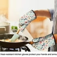 thumbnail image 4 of Cute Oven Mitts,Pioneer Flower Floral Print Pattern Oven Mitt 2-Pack Set,Kitchen Gloves for Oven,Heat Resistant Oven Mitts 7.7"x12", 4 of 7