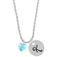 thumbnail image 1 of Delight Jewelry Hot Blue Crystal Heart Silvertone Script Initial Disc - K - Charm Necklace, 20"+3", 1 of 4