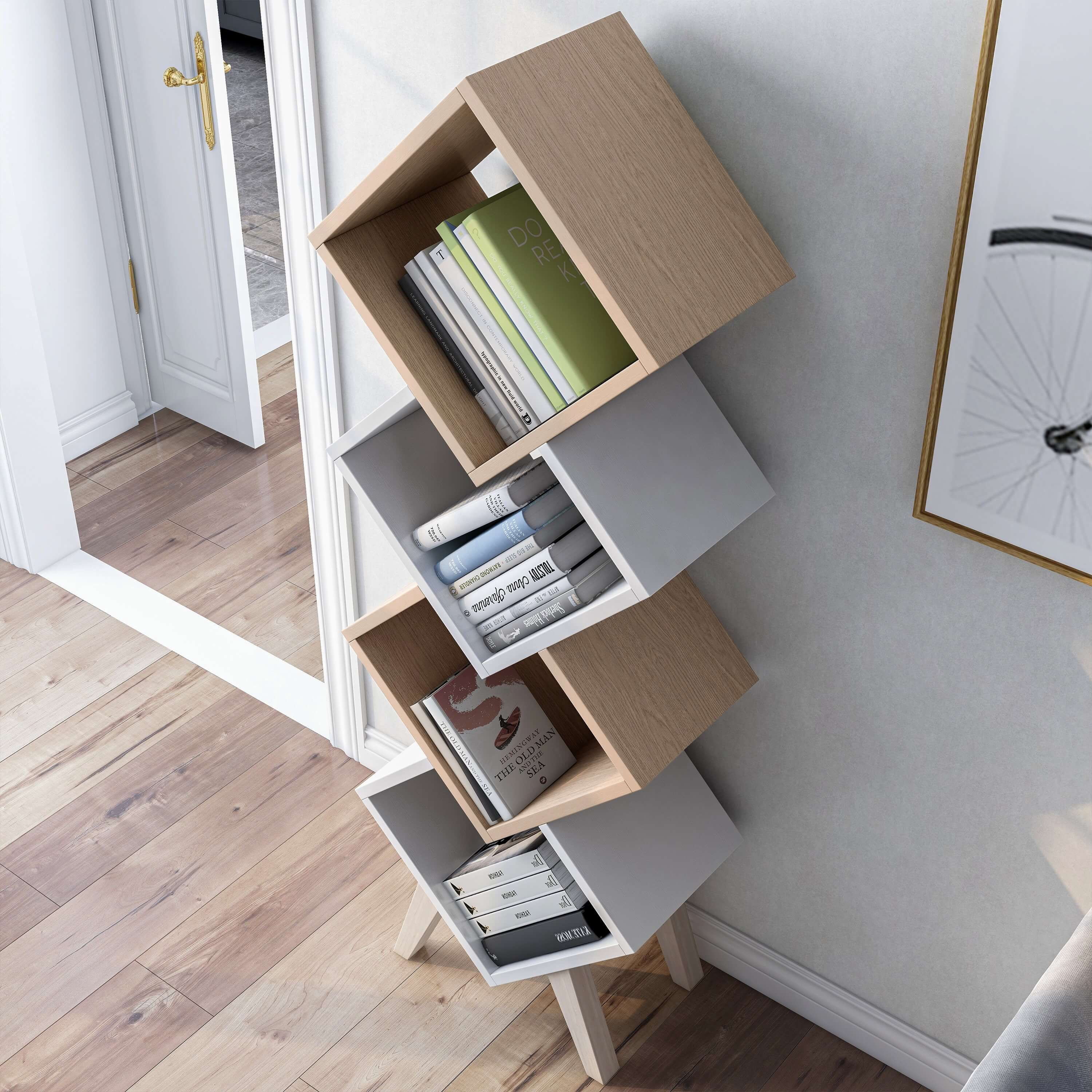 Furniture of America Asher 4-Shelf Bookcase, White