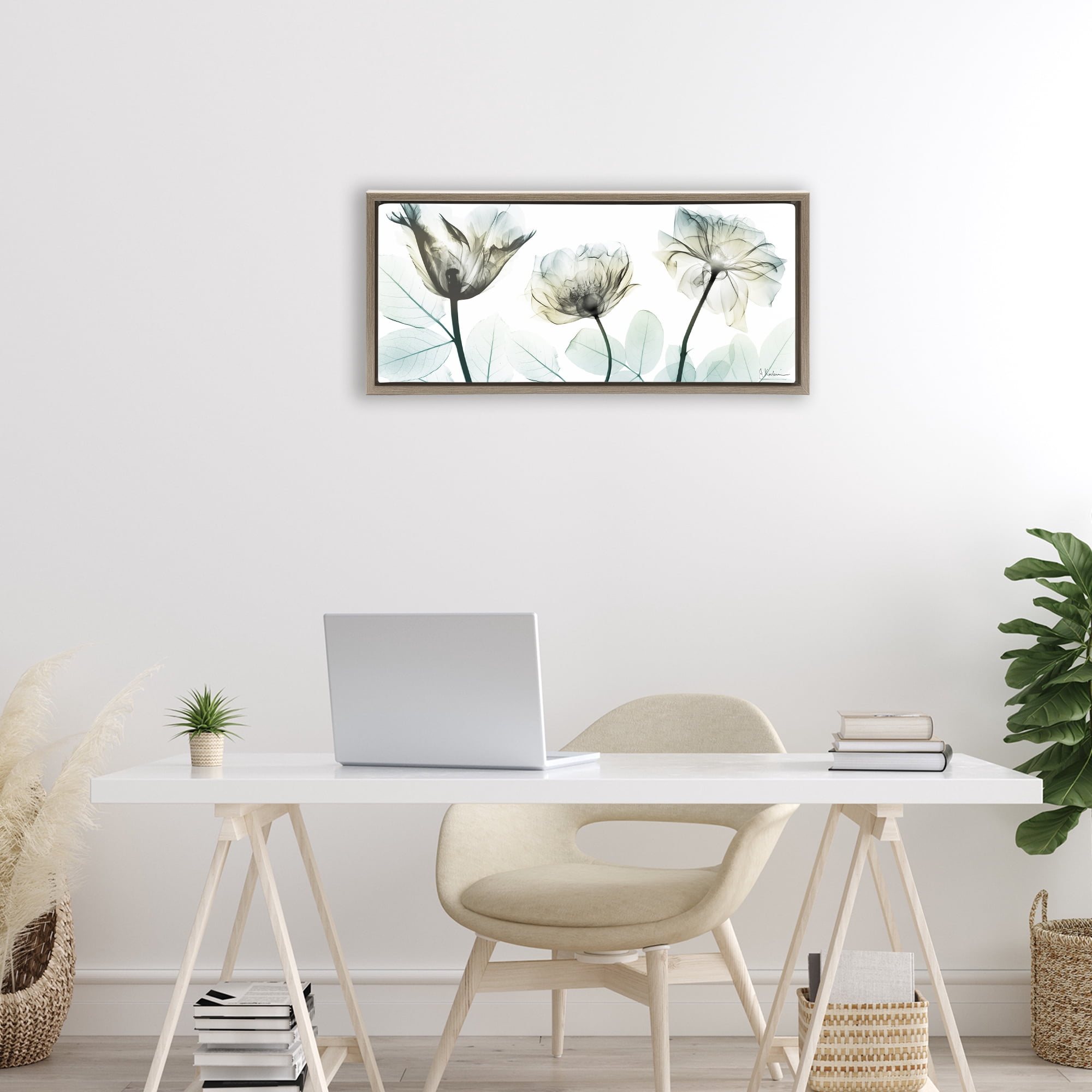 Stupell Industries Jewel of Passion Flowers Brown Framed Floater Canvas Wall Art, design by Albert Koetsier