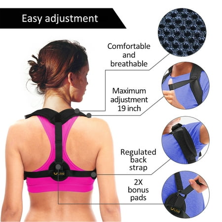 Liiva Posture Corrector for Women & Men - Adjustable Shoulder Brace for Slouching & Hunching | Invisible Back Support for Back Pain Relief | Back Brace Designed to Enhance (Best Brace For Rounded Shoulder Posture)
