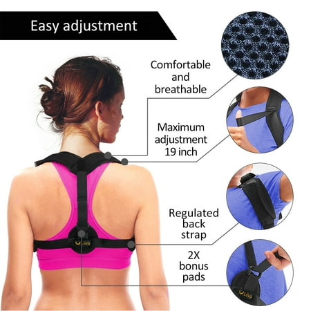 Back 2 Form Support - Liiva Posture Corrector for Women & Men - Adjustable Shoulder Brace for Slouching & Hunching | Invisible Back Support for Back Pain Relief | Back Brace Designed to Enhance Posture