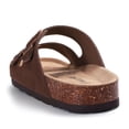 thumbnail image 3 of Smile Popcorn Women's Cork Footbed Sandals, Comfortable Arch Support Slip-On Slide Sandals for Summer with Adjustable Buckle, Brown, 3 of 7
