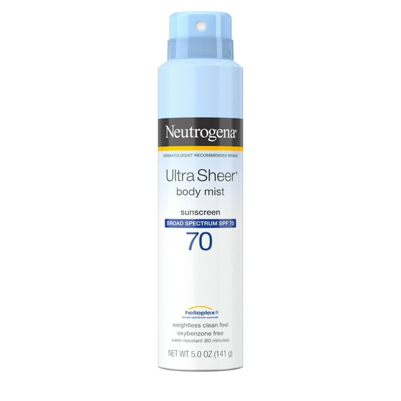 Neutrogena Ultra Sheer Lightweight Sunscreen Spray, SPF 70  Sunblock, 5 oz