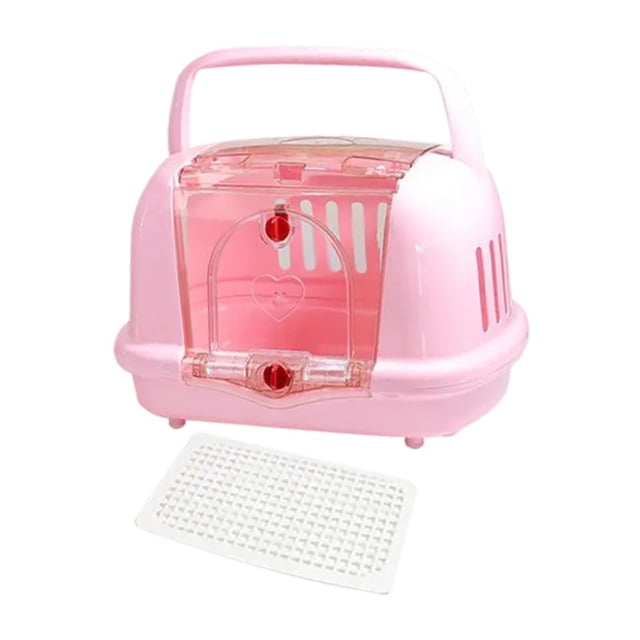 Jaula para perros resistente, portátil, con ventilación, ligera, para viajes, con laterales rígidos. Rosa