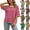 01-Hot Pink, variant on Women's Summer Striped Tops Casual Short Sleeve Crewneck Shirts Spring Color Block Basic Loose Blouses