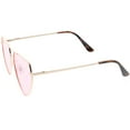 thumbnail image 3 of Oversize Metal Aviator Sunglasses Crossbar Slim Arms Color Tinted Lens 61mm (Gold / Pink), 3 of 4