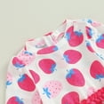 thumbnail image 5 of Bagilaanoe Toddler Baby Girl One-Piece Swimsuit Strawberry Print Long Sleeve Zipper Rashguard Swimwear + Swimming Cap 6M 9M 12M 18M 24M 3T Kids Ruffle Bathing Suit, 5 of 7