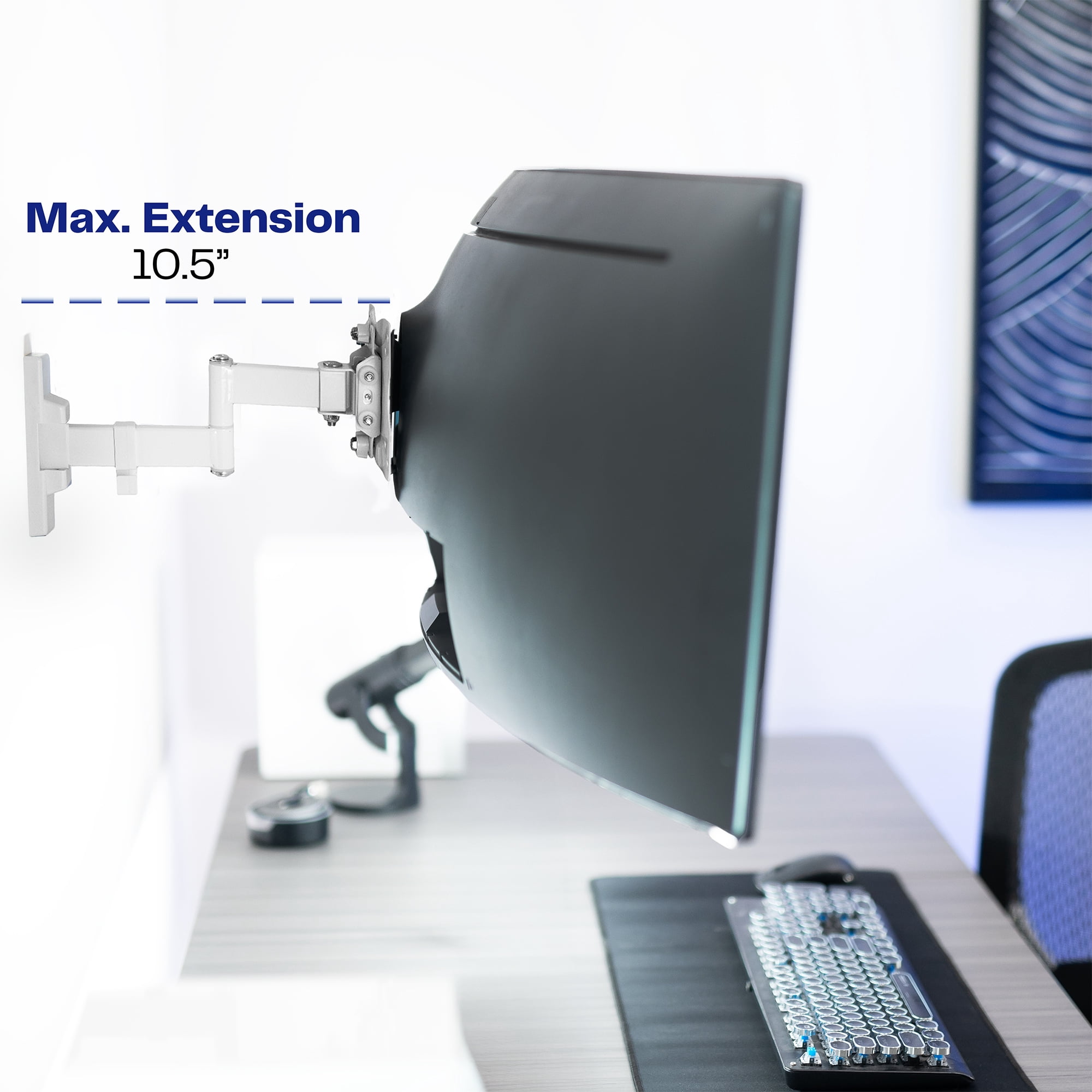 VIVO White Full Motion 13" to 49" Ultrawide Monitor Wall Mount