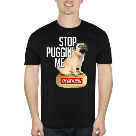 Pug Tie - Stop Puggin' Me Pug Humor Men's Graphic T-Shirt, up to Size 2XL