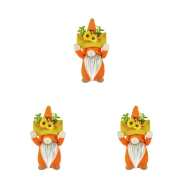 Wosthever Gnomo de peluche de decoración de otoño con ojos luminosos para vibraciones de temporada figuras de gnomo lindo con hombres de hoja Type1 NO1