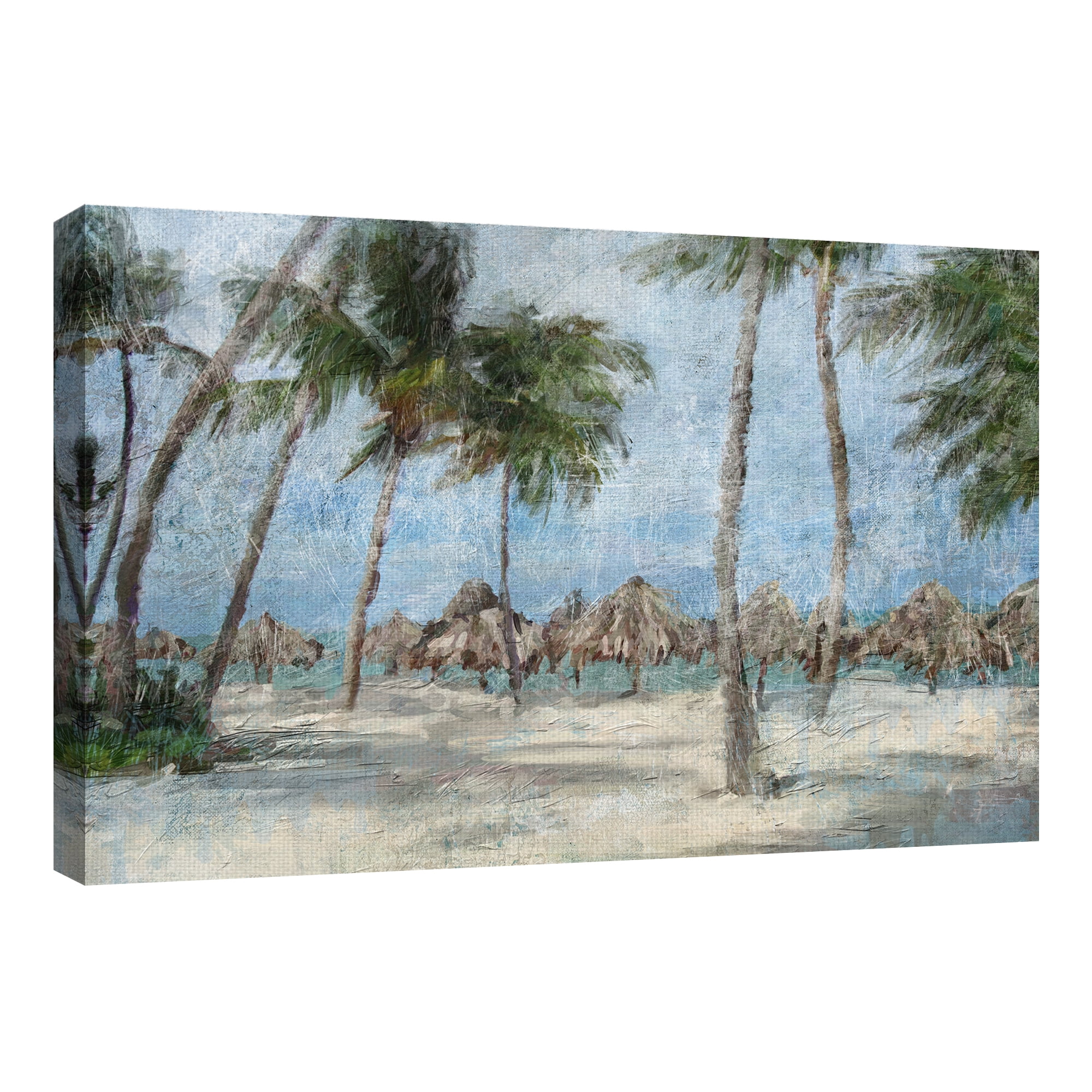 Masterpiece Art Gallery Beach Walk Palm Trees by Studio Arts Canvas Art Print