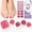 Pink Rouge Button, variant on DUKASOU Toenail Stickers-Semi Cured Gel Toenail Strips-Pink Rouge Button, Long Lasting DIY Salon Nail Art Stickers Kit for Adults, 26 Count