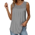 thumbnail image 2 of HOWPAY Sleeveless T Shirts for Women Oversized Crew Neck Basic Tee Solid Color Casual Loose Fit Summer Baggy Comfy Soft Y2K Clothes Grey L, 2 of 5