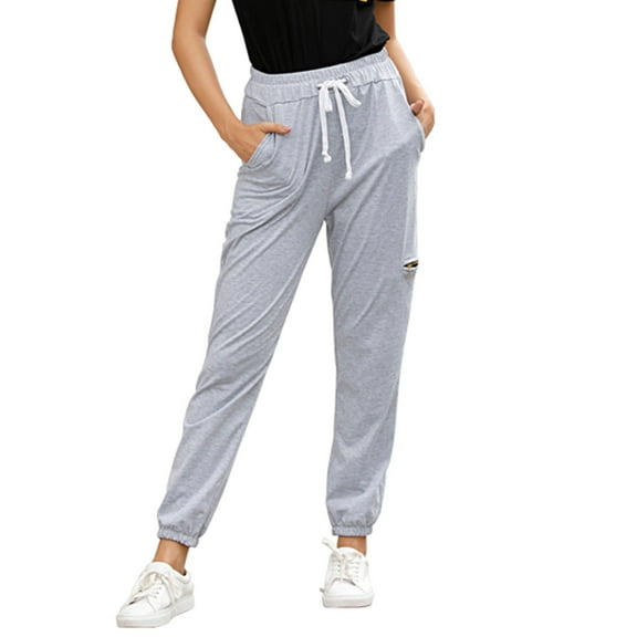 tarylea Sweatpants for Women Elastic Waist High Waisted Drawstring Joggers Fitted Cinch Bottom Pants with Pockets Athletic Sports Pants