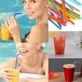 thumbnail image 2 of SharkTRUE 100X Neon Straws Flexible Bendy Birthday Party Plastics Drinking Straws 8.2 Inch, 2 of 9