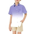 thumbnail image 2 of WOYY Big Boys Gradient Beach Shirt Loose Short Sleeve Button Down Shirt, Sizes 3-13, 2 of 4