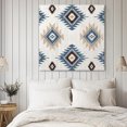 thumbnail image 4 of Blue Wall Art Painting on Canvas, Southwest Boho Tribe Abstract Geometric Art Canvas Art Home Prints Wall Art Framed Modern Artwork for Living Room Bedroom Wall Decor 16x16in, 4 of 9
