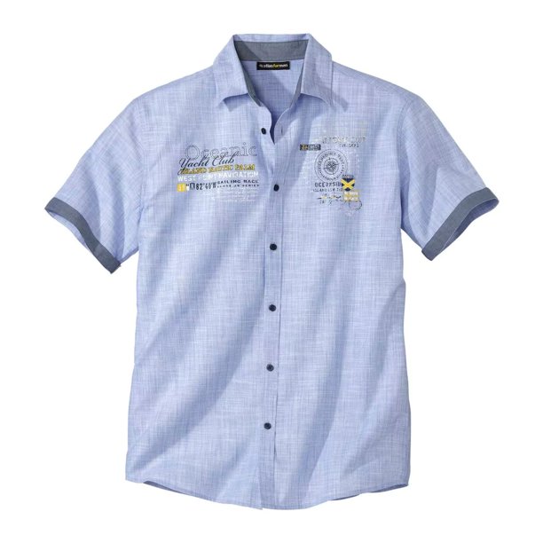 Atlas For Men - Camisa de Popelina para Hombre (Azul)