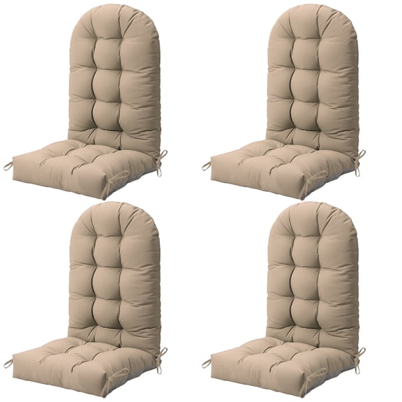 FOOWIN Adirondack Chair Cushion Set of 4, Waterproof and UV-Protected Rocking Chair Cushion for Indoor and Outdoor, Khaki