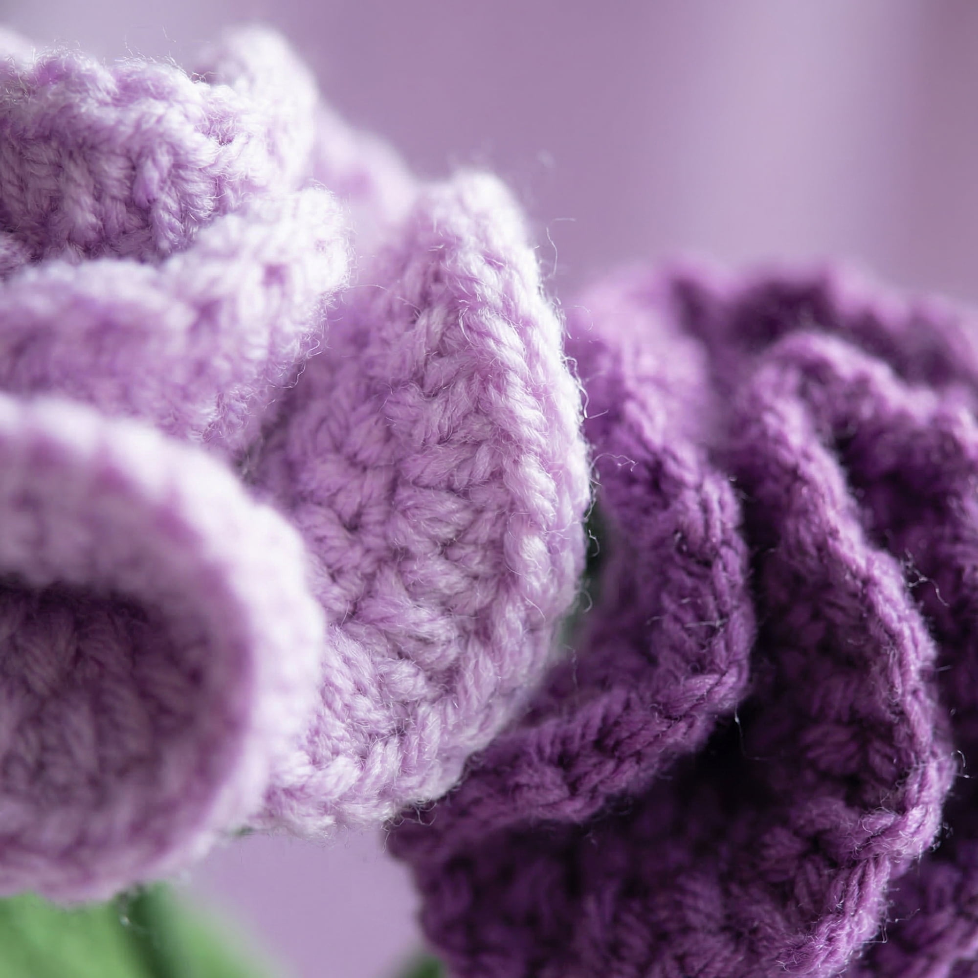 Unique Bargains 2Pcs Handmade Crochet Carnation Knitted Potted Plant Purple Yellow 4.3in