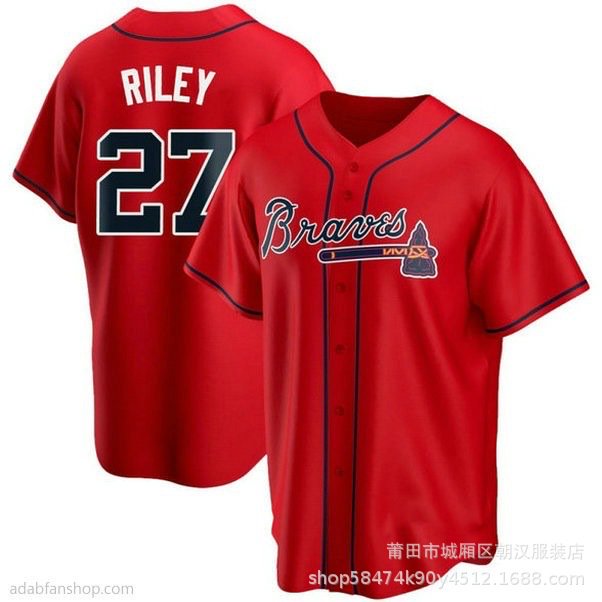 Warriors 27Riley/13Acuna Jr./8Rosario Red Baseball Jersey