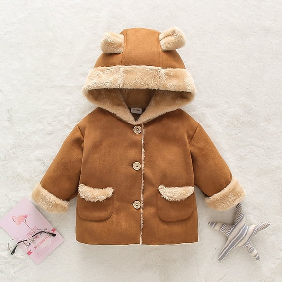 AAMILIFE Manteau de Fourrure en Daim pour Enfants Automne et Hiver pour Garçons et Filles plus un Haut Chaud en Velours