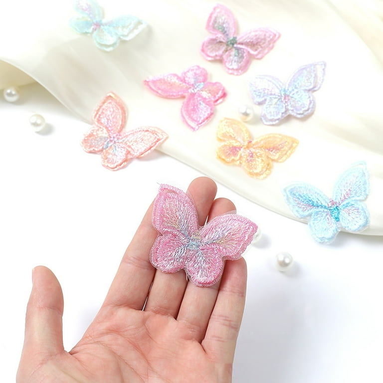 COOLL 10Pcs Butterfly Appliques Exquisite Handicraft Double Layers DIY  Embroidery Butterfly Patches Craft Flower Accessories 